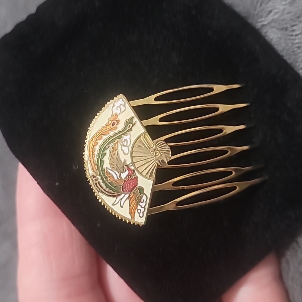 Cloisonne Vintage Phoenix hair accessory